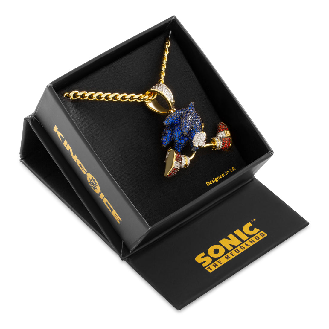 Sonic the Hedgehog x Kingices - Fast Sonic Necklace  in  14K Gold / 1.9" by Kingices