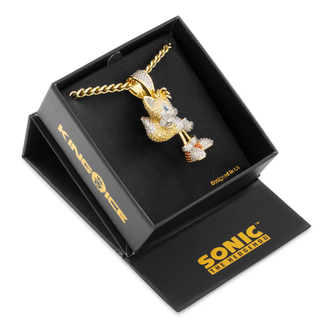 Sonic the Hedgehog x Kingices - Flying Tails Necklace  in  14K Gold / 2.2" by Kingices