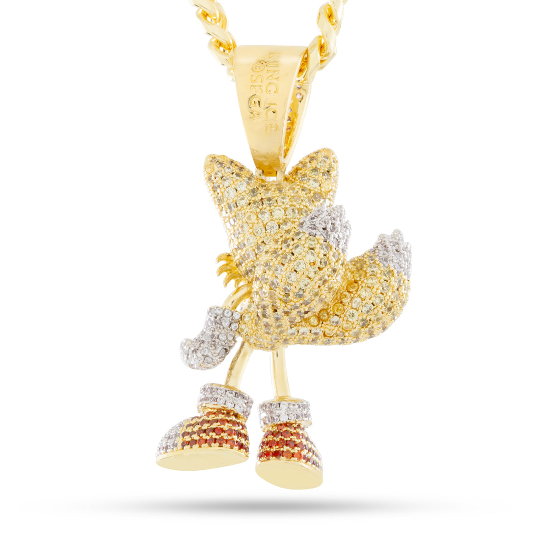 Sonic the Hedgehog x Kingices - Flying Tails Necklace  in  14K Gold / 2.2" by Kingices