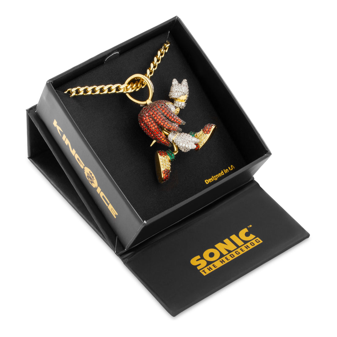 Sonic the Hedgehog x Kingices - Strong Knuckles Necklace  in  14K Gold / 2.1" by Kingices