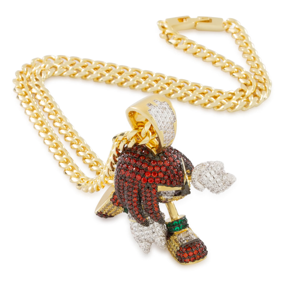 Sonic the Hedgehog x Kingices - Strong Knuckles Necklace  in  14K Gold / 2.1" by Kingices