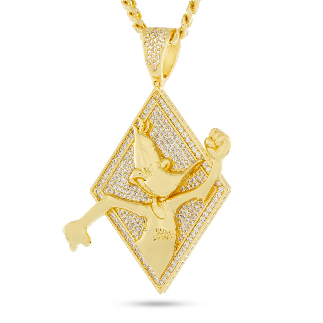 Space Jam x Kingices - Daffy Duck Necklace  in  14K Gold / 2.7" by Kingices