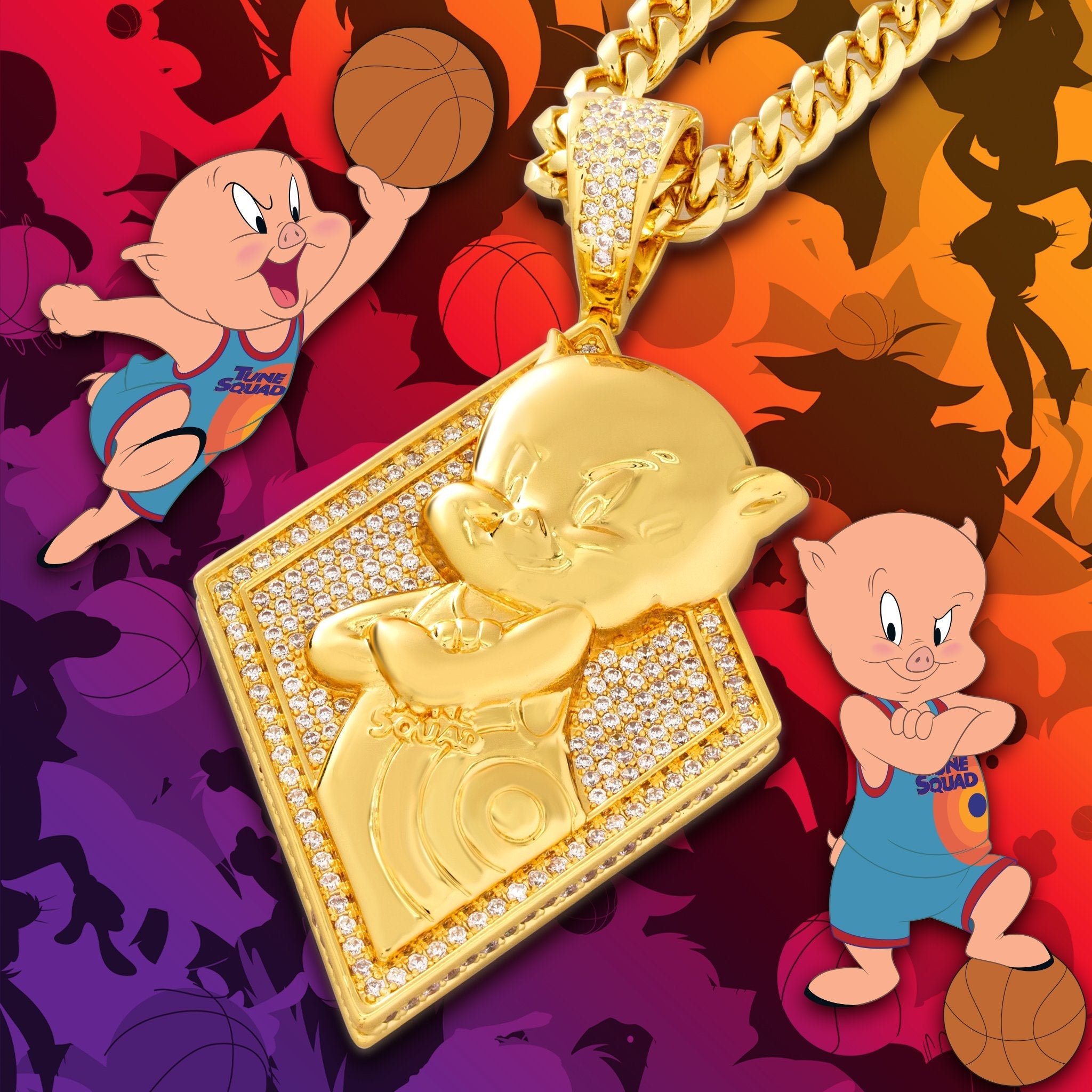 Space Jam x Kingices - Porky Pig Necklace  in  by Kingices