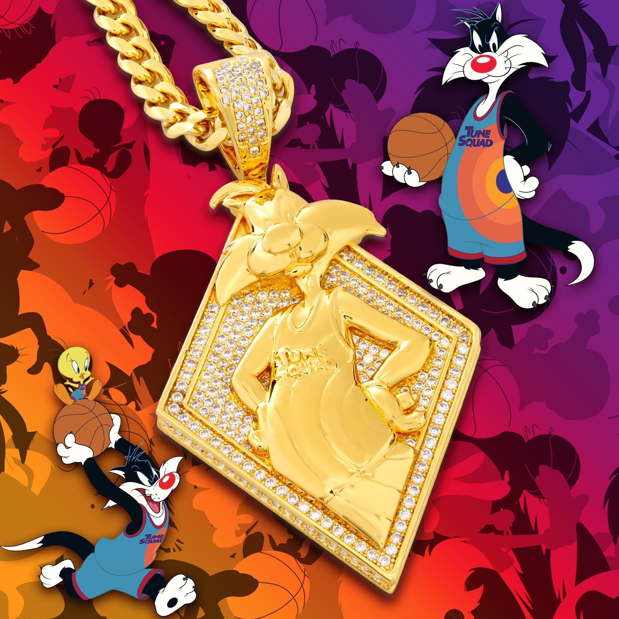 Space Jam x Kingices - Sylvester the Cat Necklace  in  by Kingices