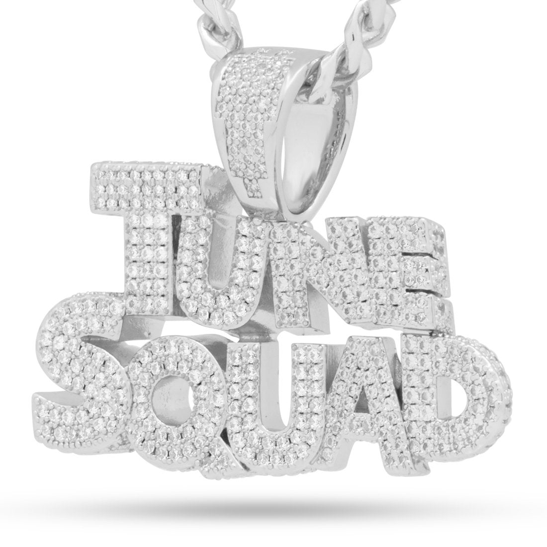 Space Jam x Kingices - Tune Squad Necklace  in  White Gold / 1.4" by Kingices
