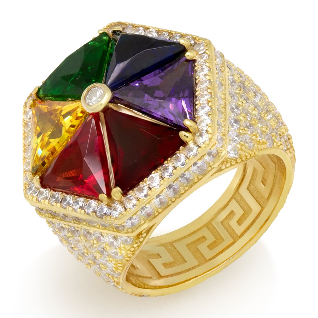 Spectrum Royalty Ring  in  Sterling Silver / 14K Vermeil / 7 by Kingices