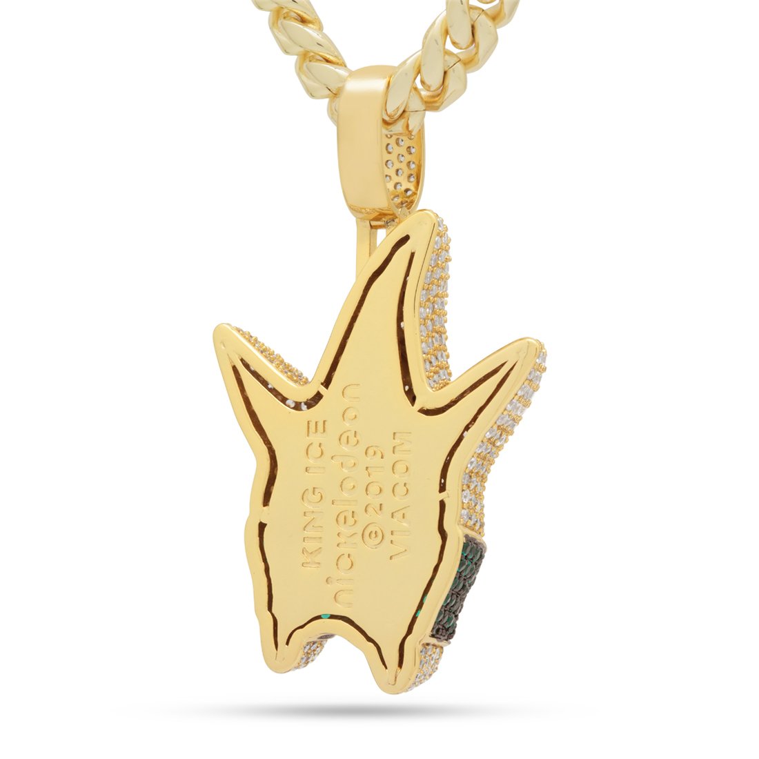SpongeBob x Kingices - Iced Patrick Star Necklace  in  14K Gold / 3" by Kingices