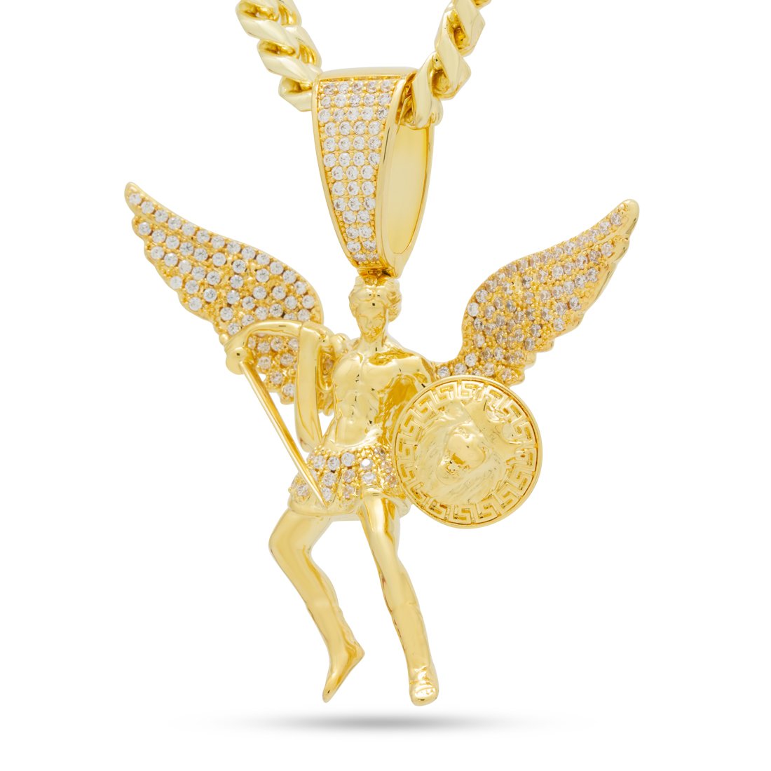 St. Michael the Archangel Necklace  in  14K Gold / 2.7" by Kingices