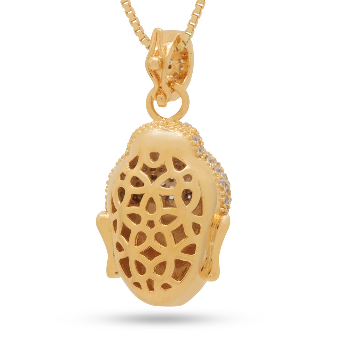 Sterling Silver Awake Buddha Necklace  in  by Kingices