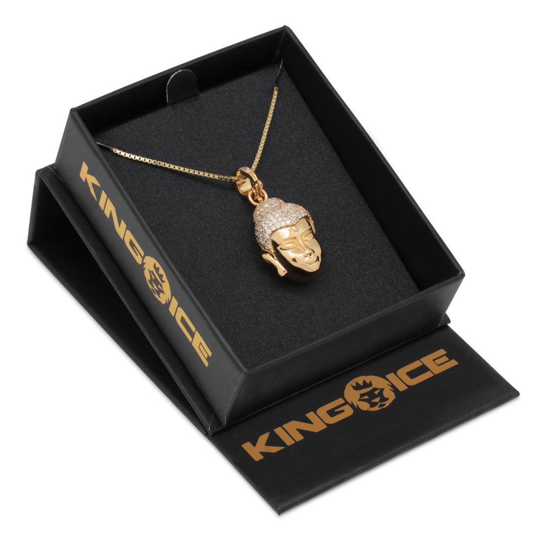 Sterling Silver Awake Buddha Necklace  in  by Kingices