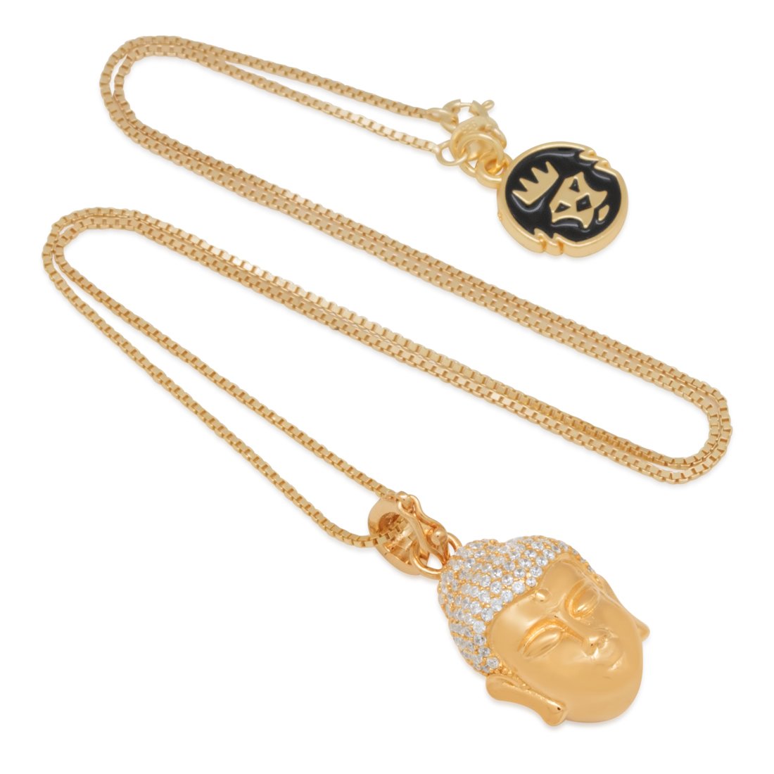 Sterling Silver Awake Buddha Necklace  in  by Kingices