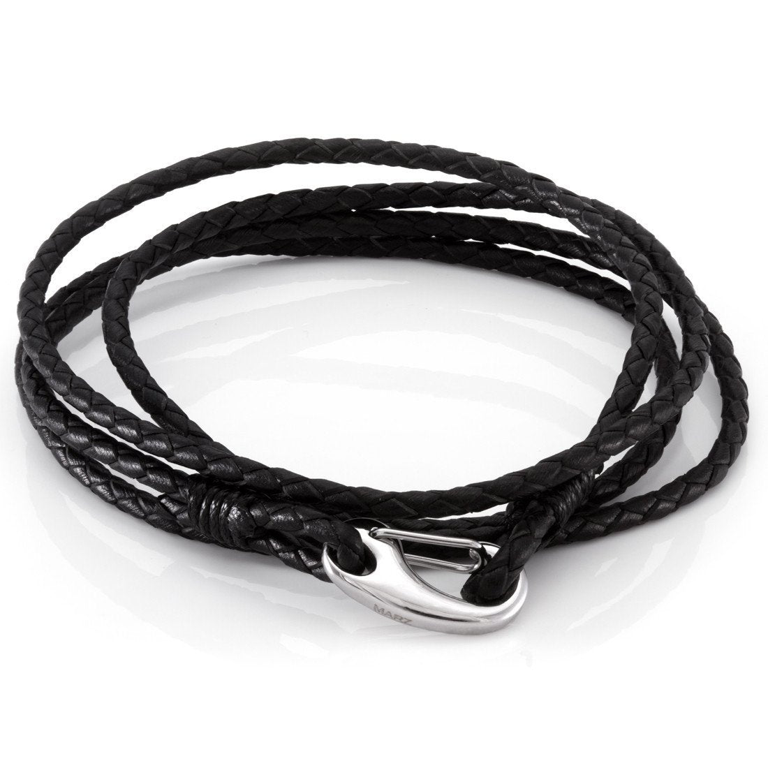 Hide Bracelet by MARZ  in  Leather / White Gold / 8" by Kingices