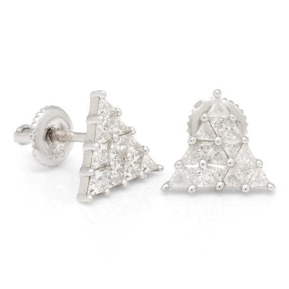 Trinus Earrings  in  Sterling Silver / White Gold / 11mm by Kingices
