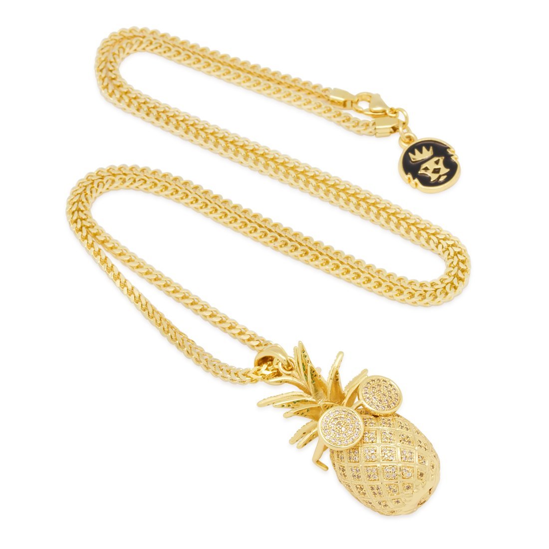Stunnin' Pineapple Necklace  in  14K Gold / 1.9" by Kingices