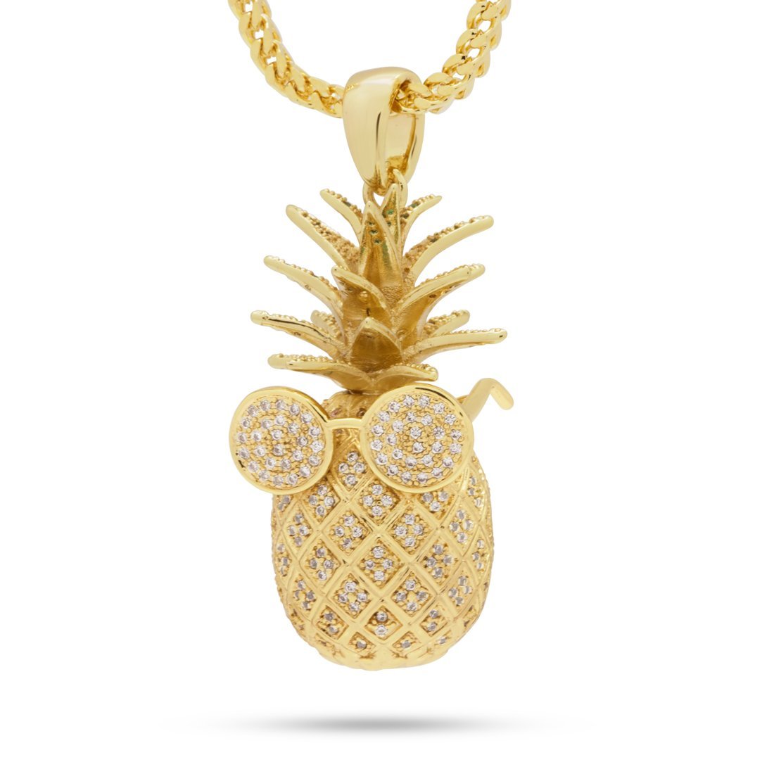 Stunnin' Pineapple Necklace  in  14K Gold / 1.9" by Kingices