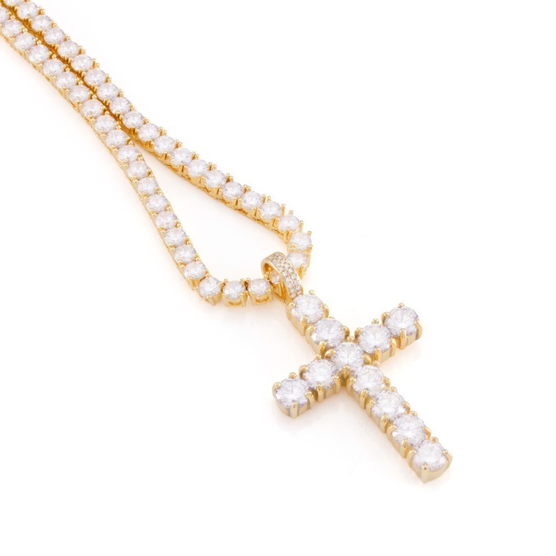 Tennis Cross Necklace  in  by Kingices
