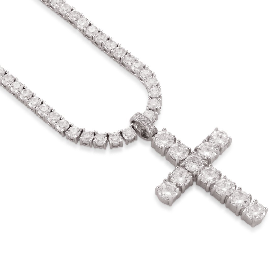 Tennis Cross Necklace  in  by Kingices
