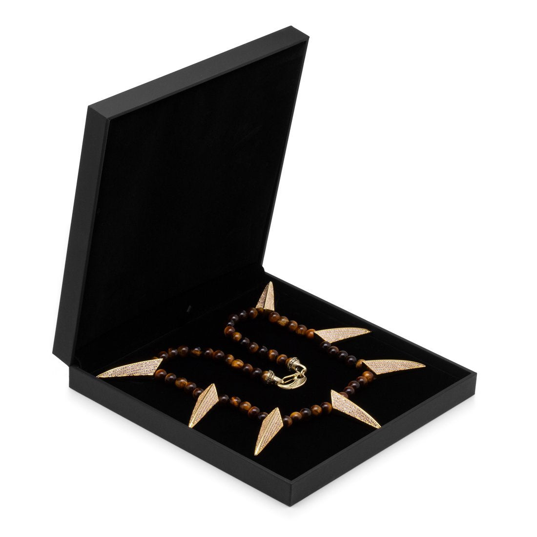 Tiger-Eye Wakanda Inspired Chain  in  Gold Plated / 14K Gold / 20" by Kingices