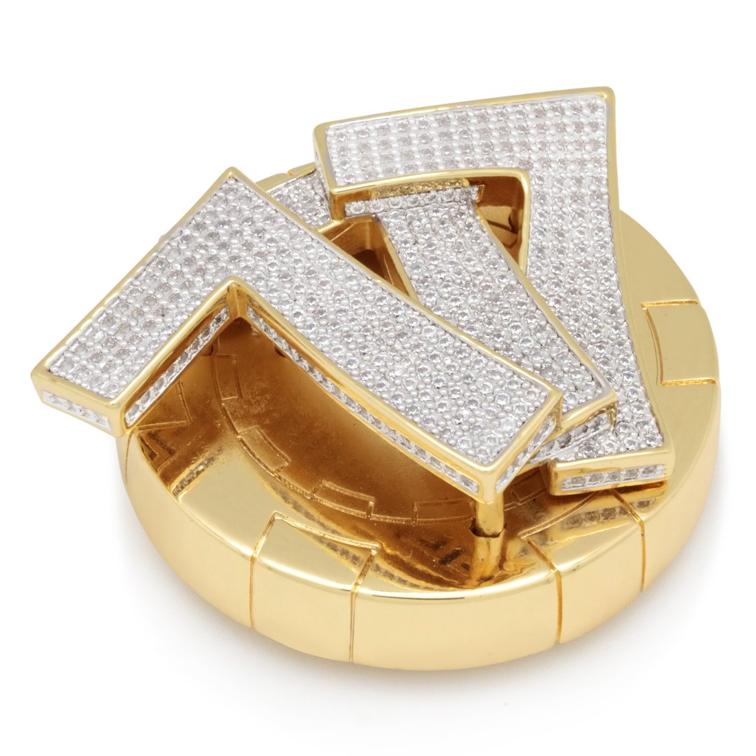 Triple 7's Card Guard  in  14K/White Gold by Kingices