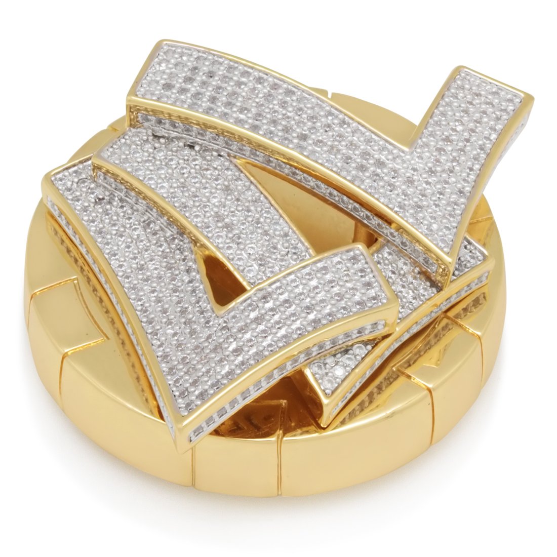 Triple 7's Card Guard  in  14K/White Gold by Kingices