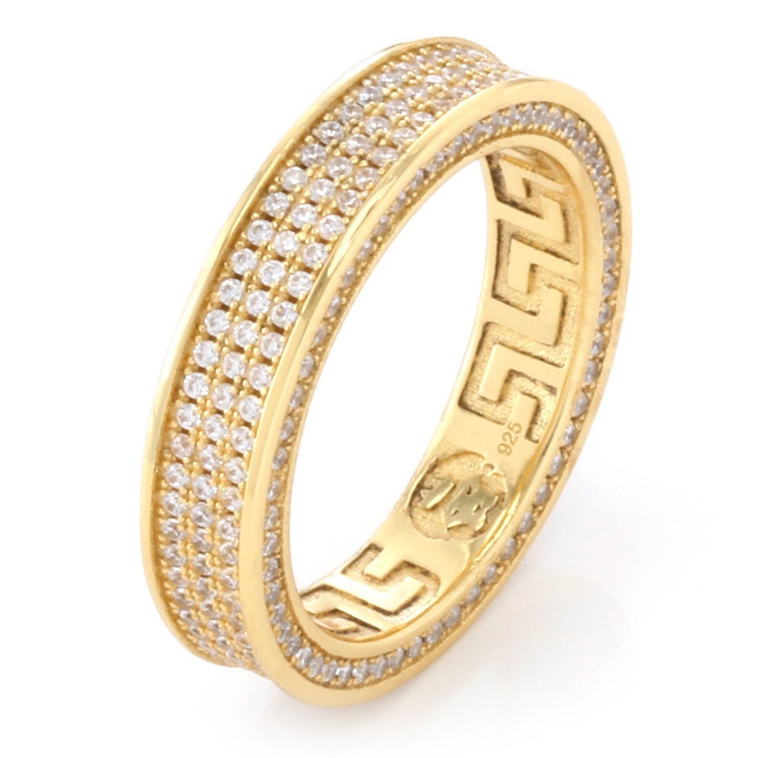 3-Row Infinity Ring  in  Sterling Silver / 14K Vermeil / 7 by Kingices