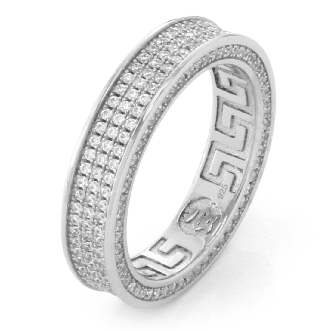 3-Row Infinity Ring  in  Sterling Silver / White Gold / 7 by Kingices