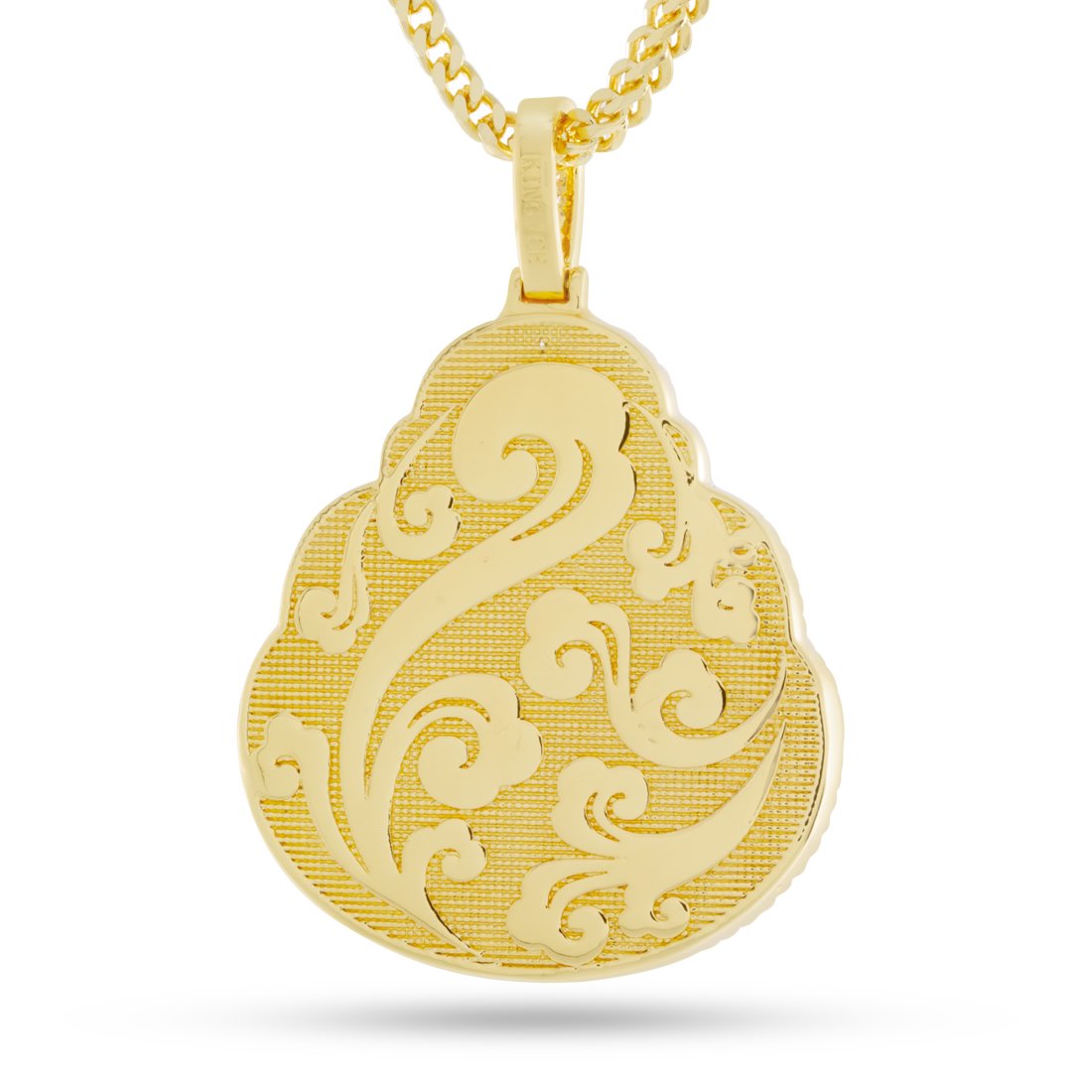 Turquoise Buddha Necklace  in  14K Gold / 2.1" by Kingices