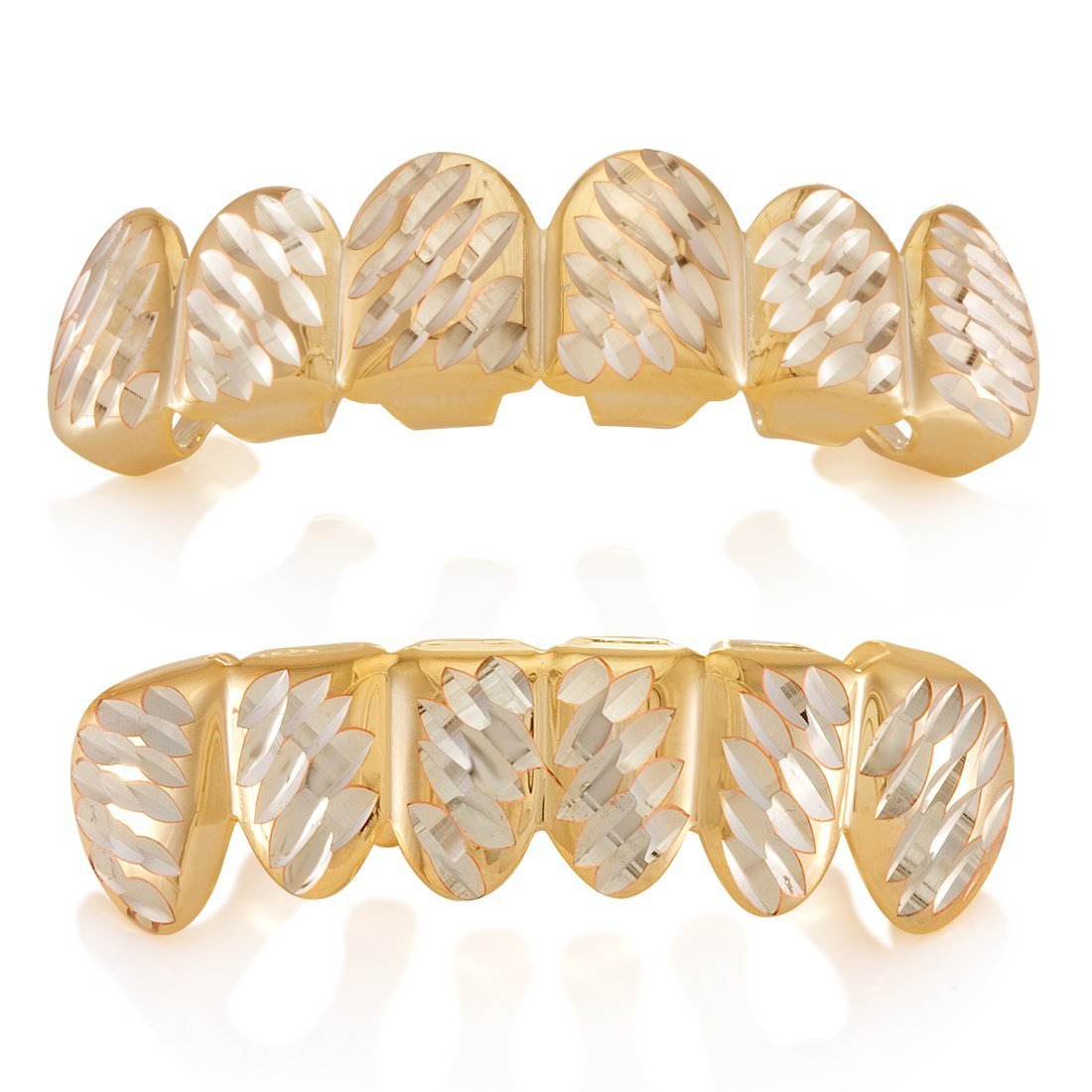Two-Tone Faceted Grillz  in  by Kingices