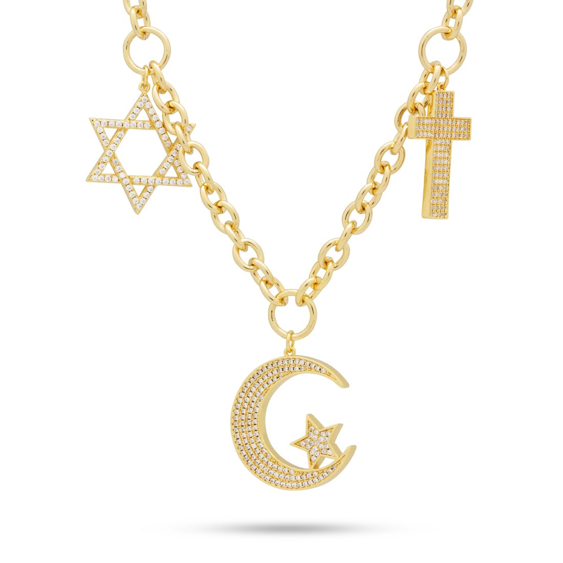 Unity Chain of Abraham Necklace  in  14K Gold / 1.3" by Kingices