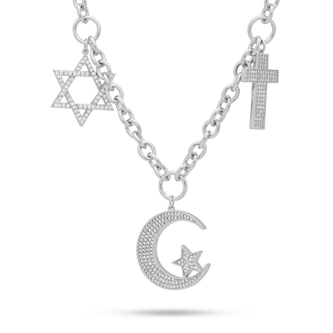 Unity Chain of Abraham Necklace  in  White Gold / 1.3" by Kingices