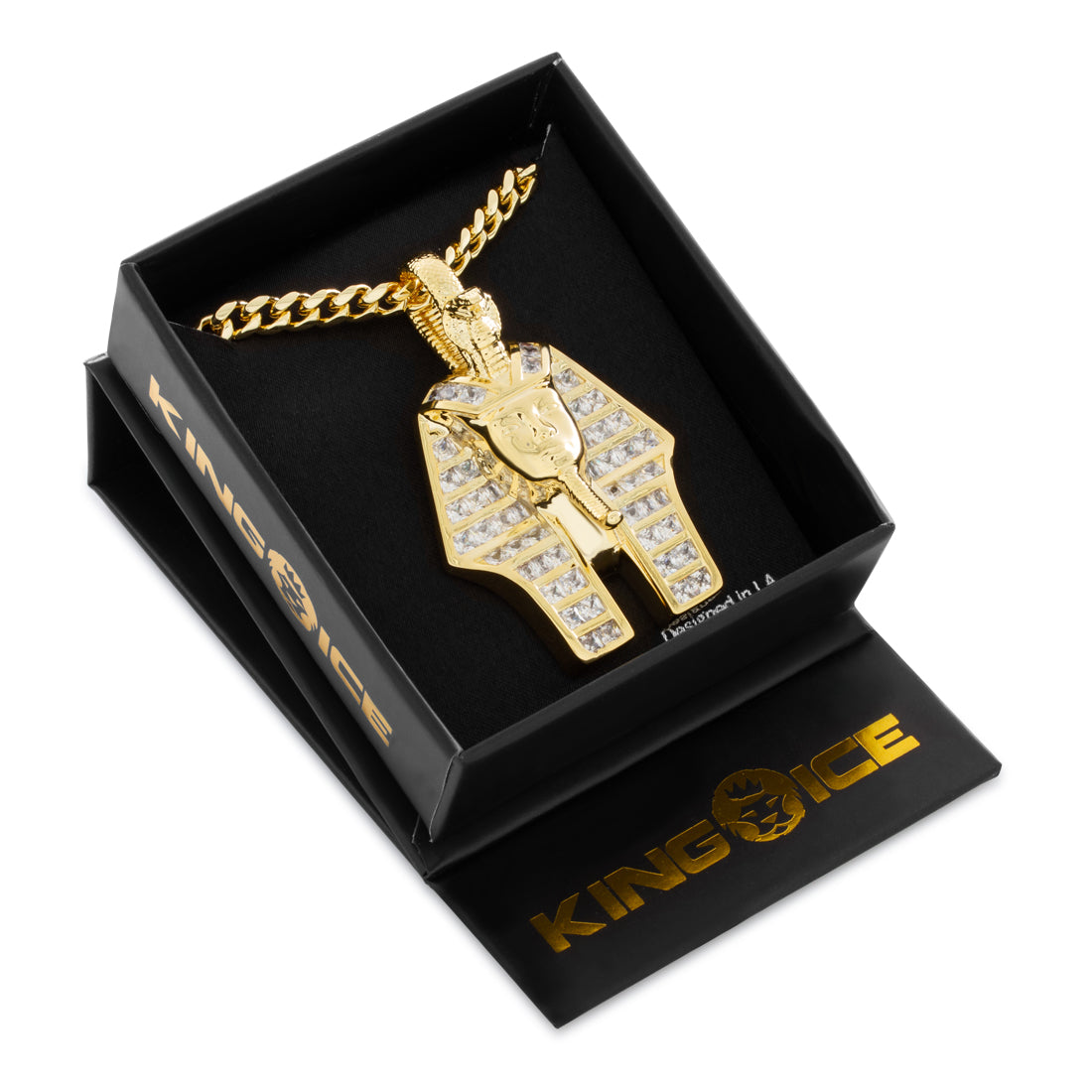Uraeus Pharaoh Necklace  in  14K Gold / 2.4" by Kingices