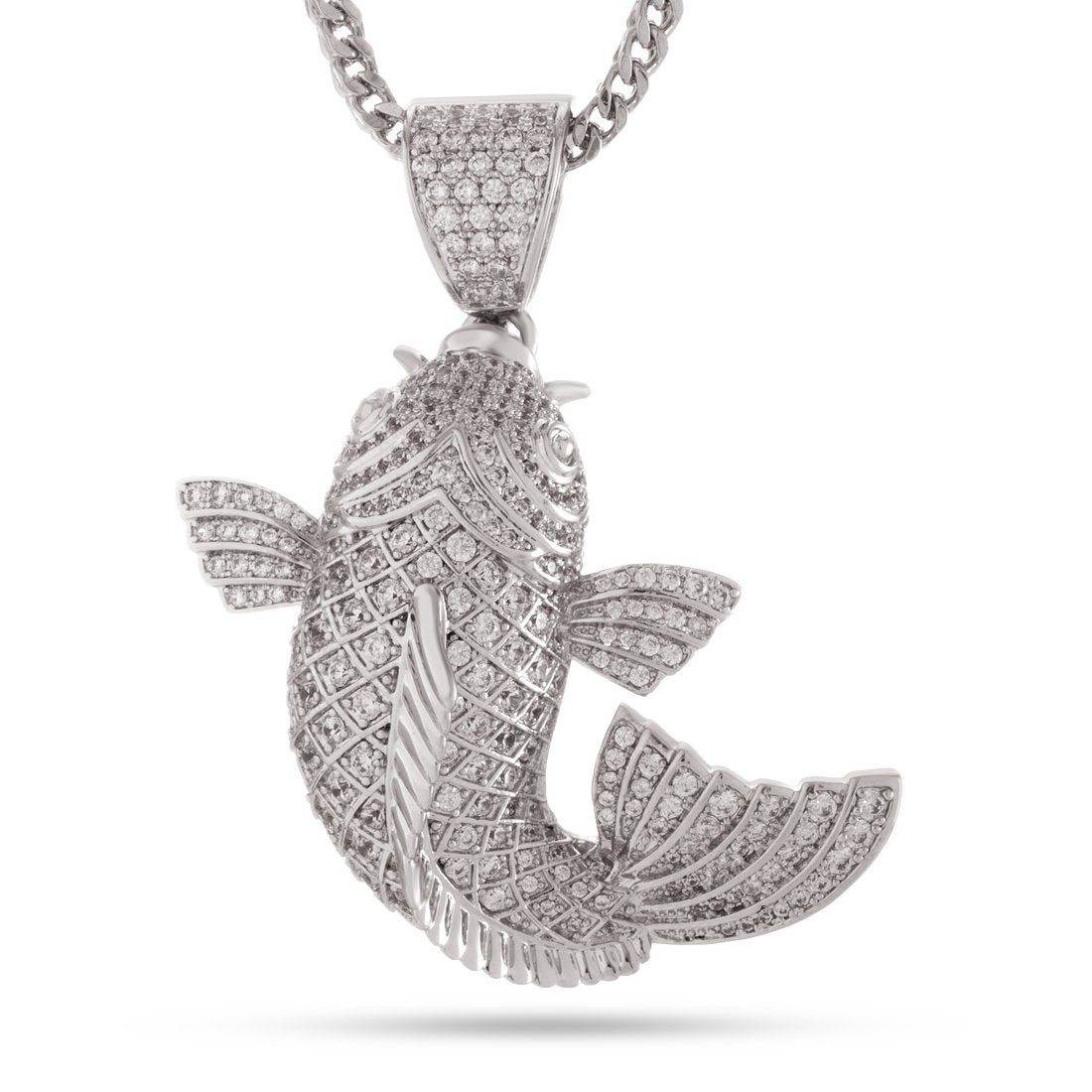 Utsurimono Koi Fish Necklace  in  White Gold / 2.1" by Kingices