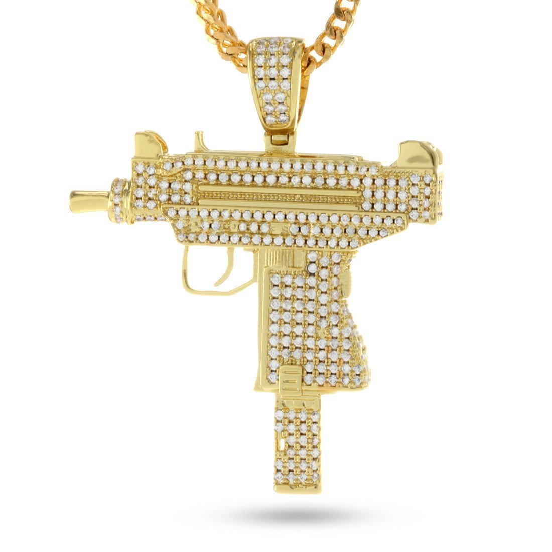 Uzi Necklace  in  14K Gold / 2" by Kingices