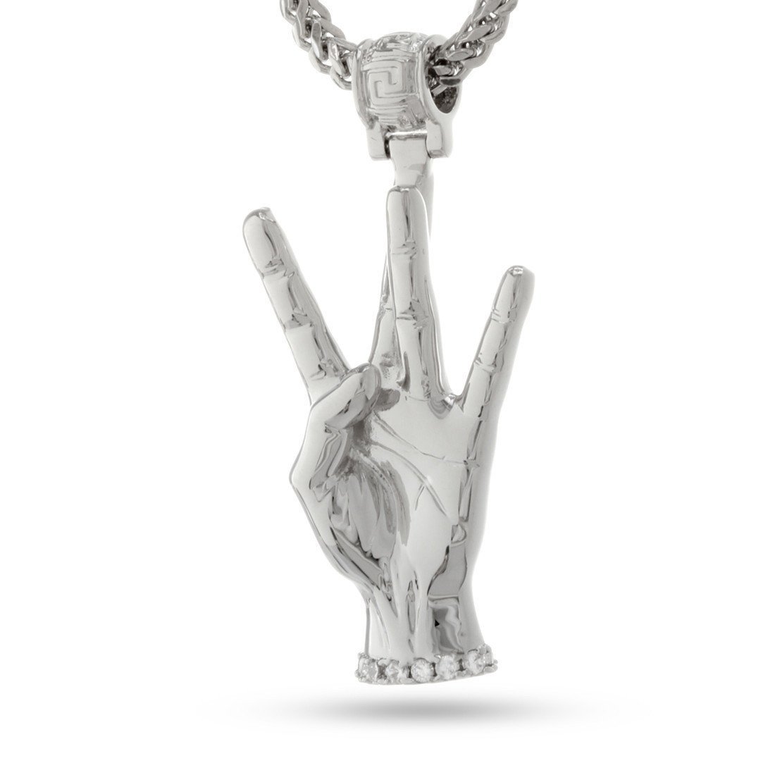 Westside Necklace  in  White Gold / 0.9" by Kingices