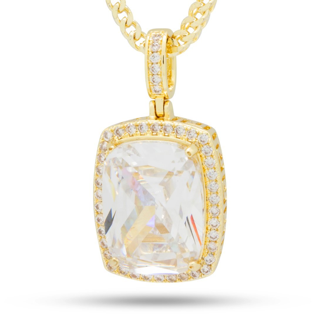 White Crown Julz Necklace  in  14K Gold / 1.5" by Kingices