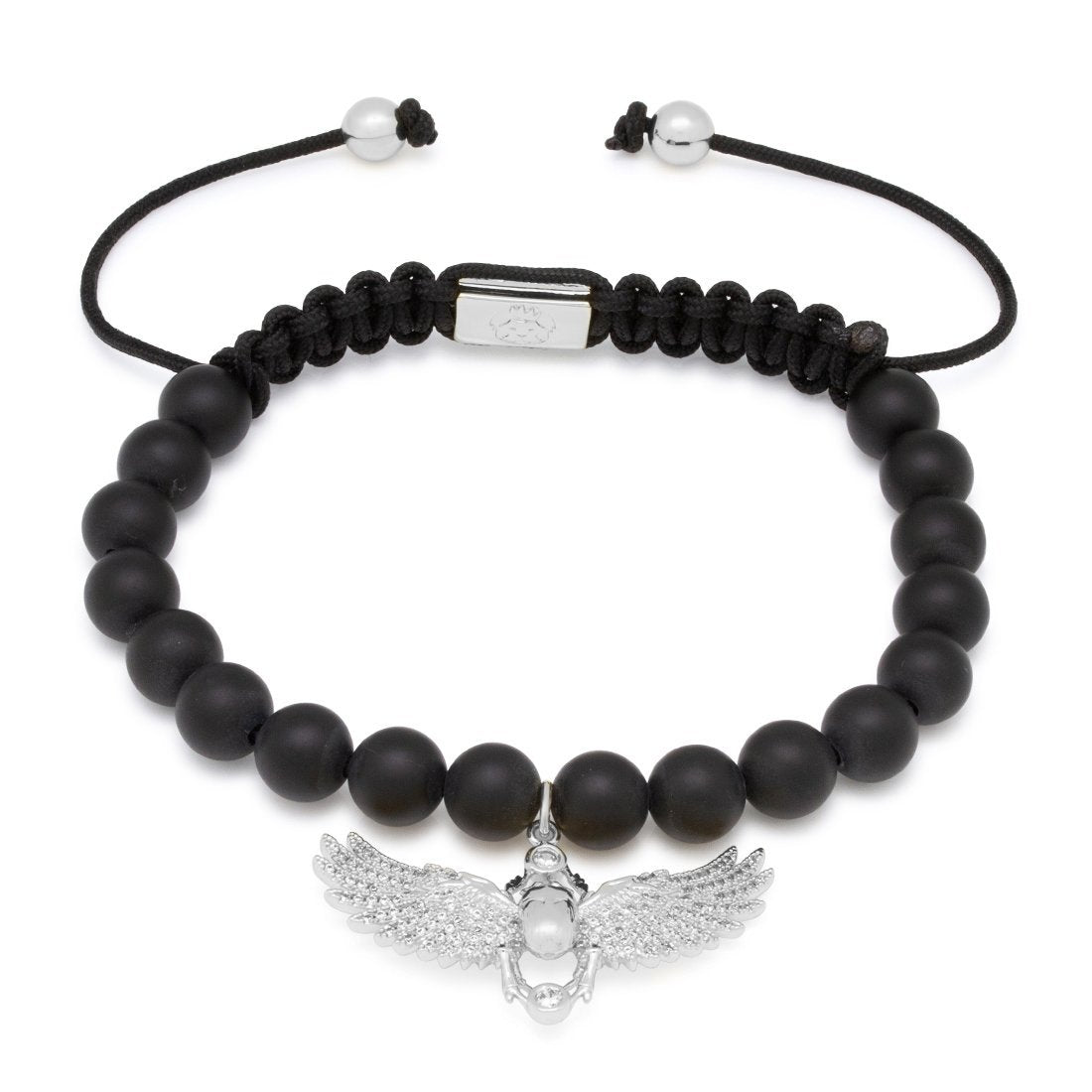 Winged Scarab Bracelet by MARZ  in  White Gold / 8" by Kingices