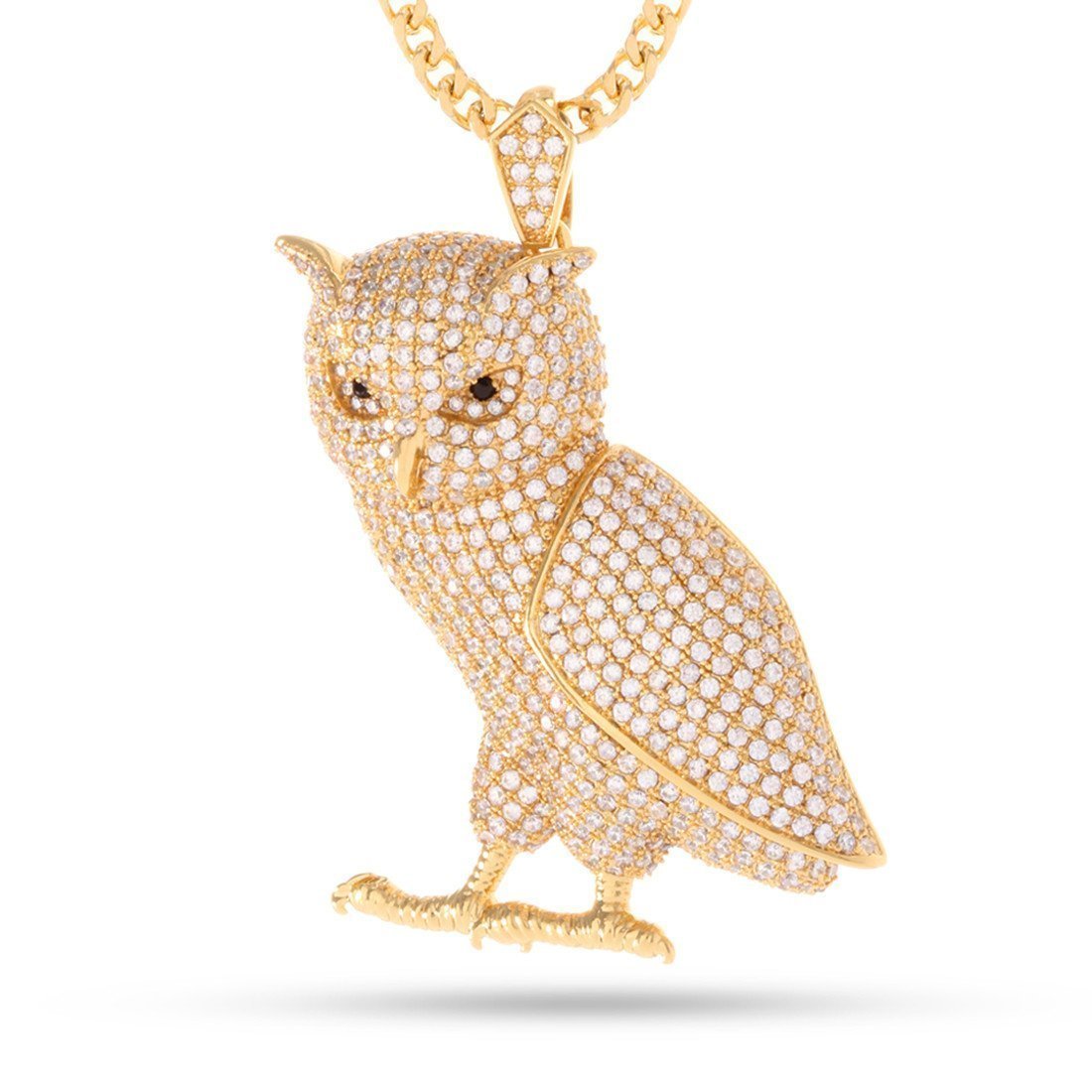Wise Owl Necklace  in  14K Gold / 1.9" by Kingices