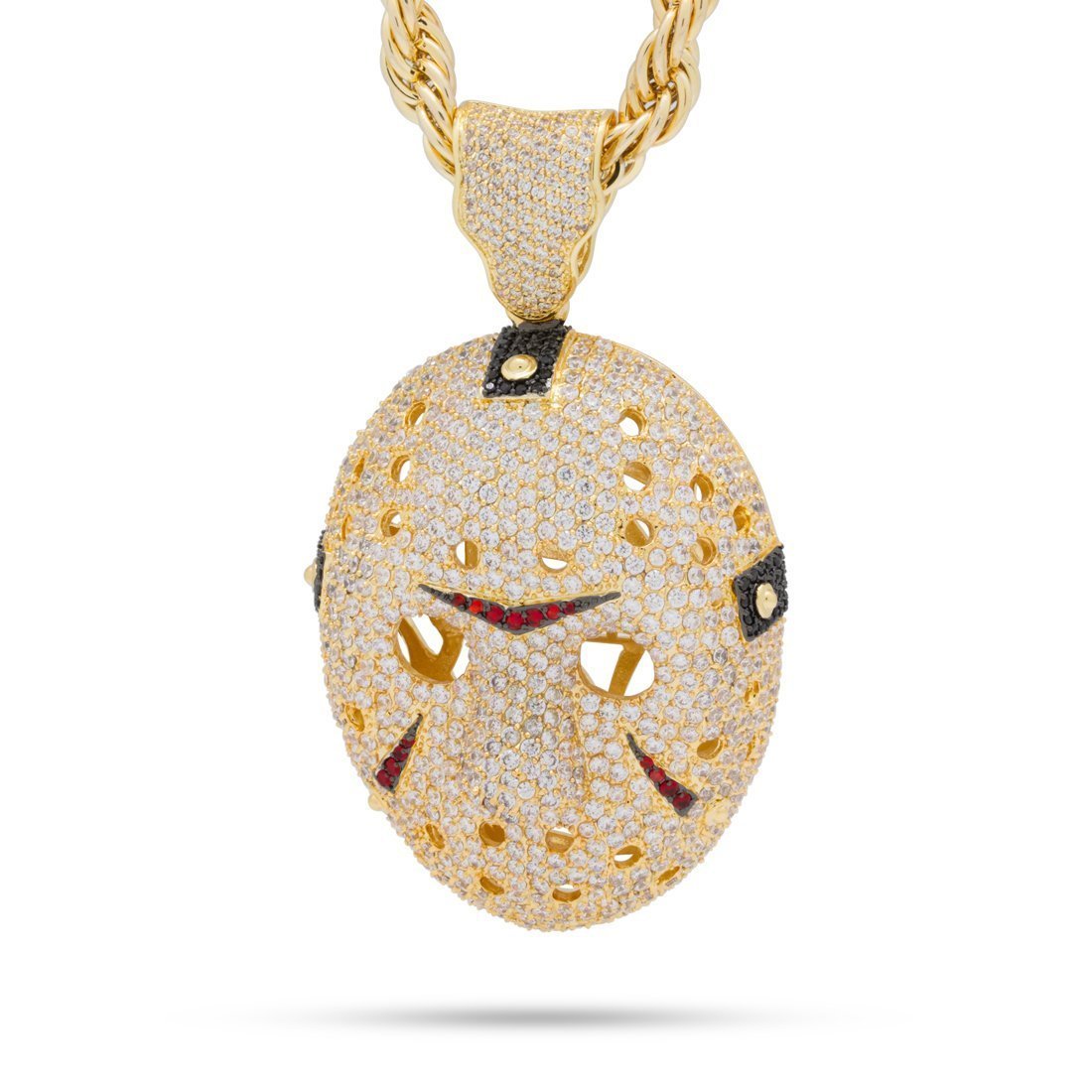 XL Hockey Mask Necklace  in  14K Gold / 3.7" by Kingices
