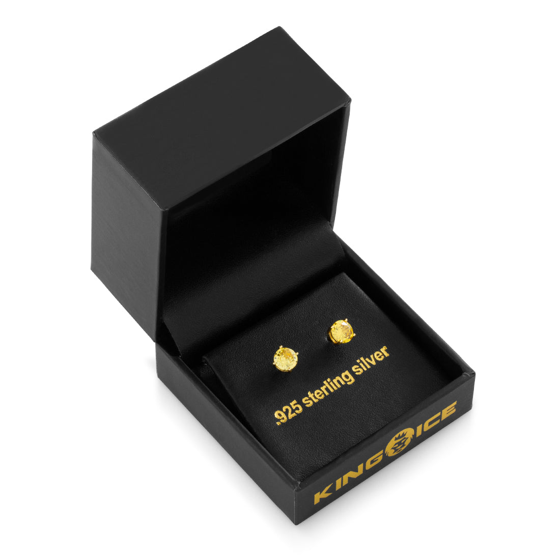 Yellow Brilliant-Cut Stud Earrings  in  by Kingices