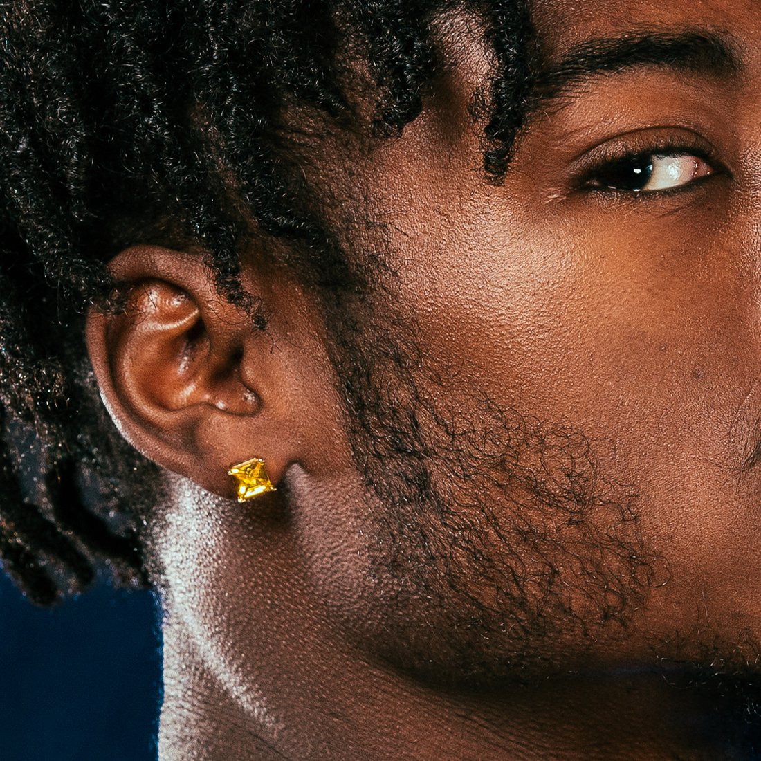 Yellow Princess-Cut Stud Earrings  in  by Kingices