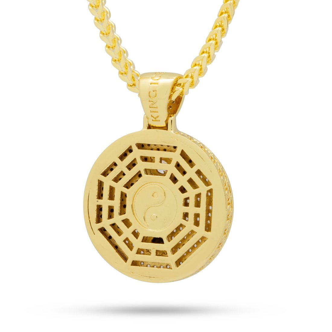 Yin Yang Medallion Necklace  in  14K Gold / 1.3" by Kingices