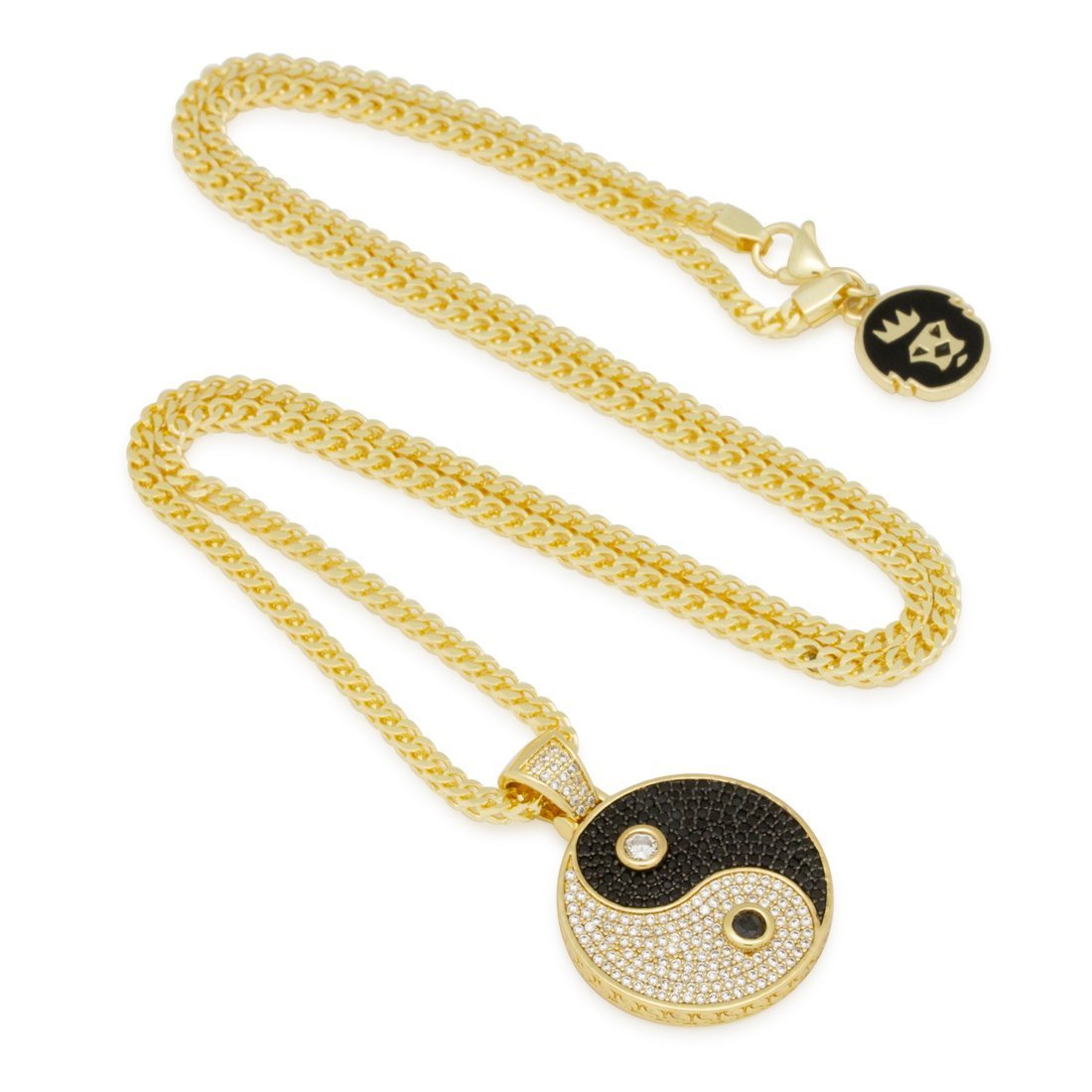 Yin Yang Medallion Necklace  in  14K Gold / 1.3" by Kingices