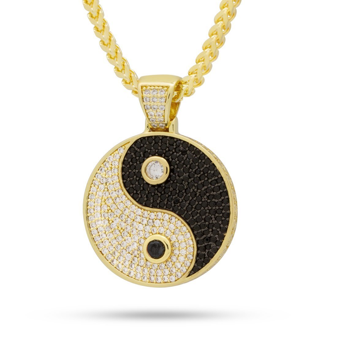 Yin Yang Medallion Necklace  in  14K Gold / 1.3" by Kingices